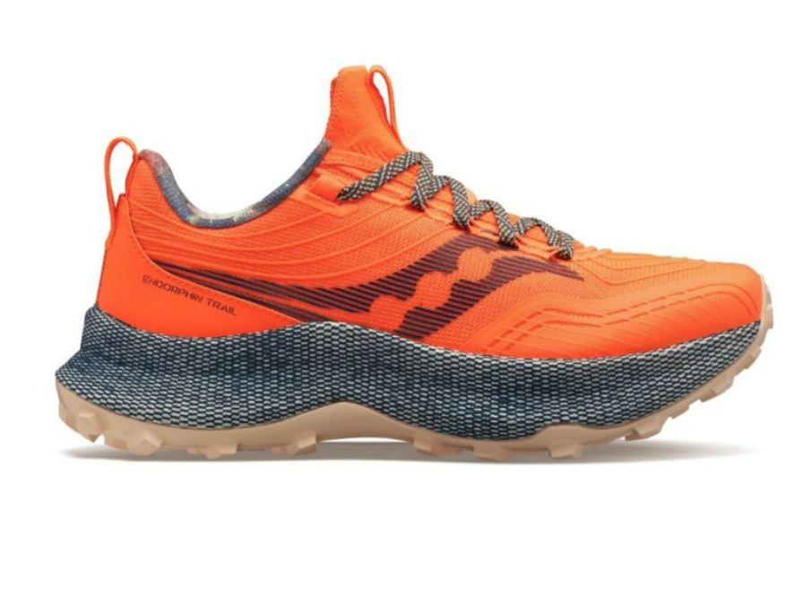 Saucony endorphine trail naranja gris